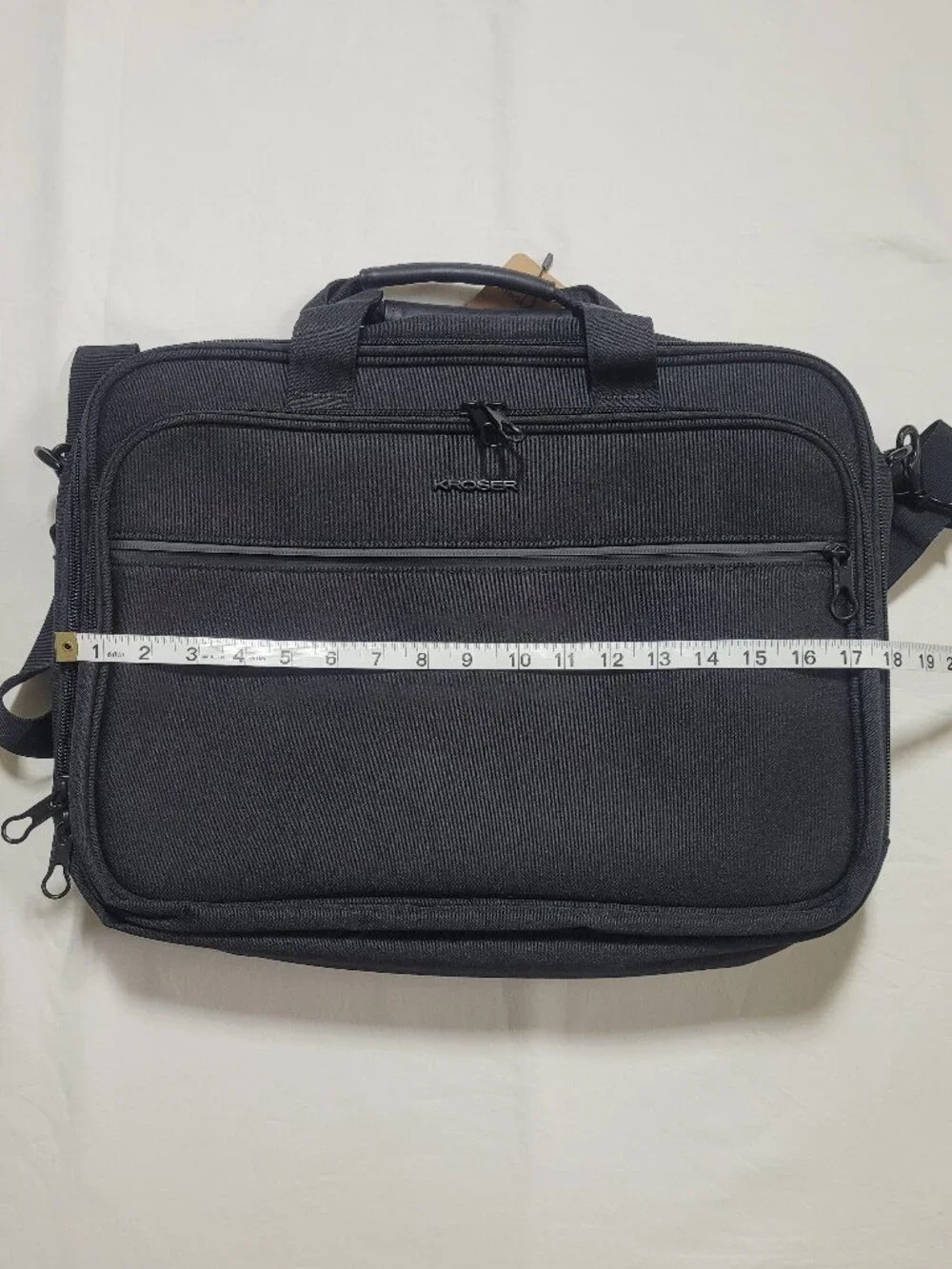 KROSER Black Expandable Laptop Bag Briefcase Travel Bag Shoulder Strap Business